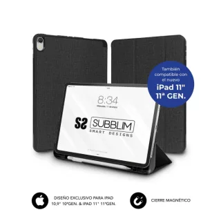 Subblim Funda Exclusiva para Ipad 10ª y 11ª Generacion de 10.9 y 11 Pulgadas - Shock Case - Bordes Reforzados - Carcasa Trasera Rigida - Diseño Ultraligero - Funcion Atril - Espacio para App