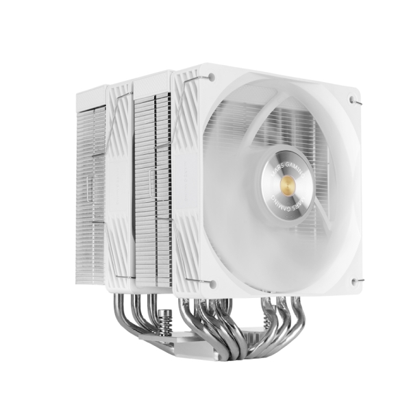 Mars Gaming MCPU-X26PRO Disipador CPU - Potencia TDP hasta 350W - 6 Tubos - 2 Ventiladores PWM de 120mm - 2300rpm - Cable Reductor de Ruido - Antivibracion - 122x122x158mm - Color Blanco