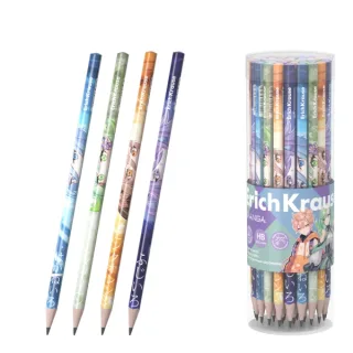ErichKrause Manga Lapiz de Grafito - Mina HB - Cuerpo Triangular - Agarre Ergonomico - Colores Surtidos · Pack de 42 uds.