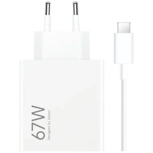 Xiaomi 67W HyperCharge Combo Cargador de Pared para Smartphone USB-A 67W + Cable - Identificacion Inteligente de Dispositivos - Color Blanco