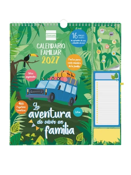Finocam Sep Calendario de Pared - 16 Meses - Mes Vista - Formato Plus - 215x325mm - Espiral Doble Metalica - Papel de 140g/m2 - Espacio para Notas - Anilla Portaboligrafo - Multicolor
