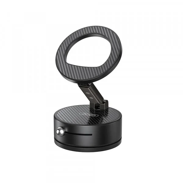 XO C188 Soporte de Coche para Smartphone - Magnetico - Fijacion por Vacio - Fuerza 19N - Giro 360º - Inclinacion 180º - Plegable - Aleacion de Aluminio - 59x59x36.8mm - Color Negro