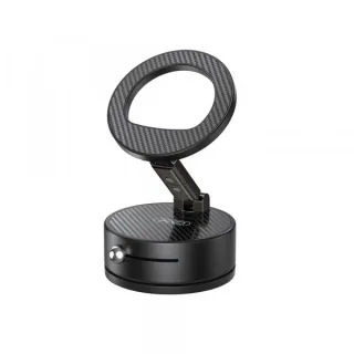 XO C188 Soporte de Coche para Smartphone - Magnetico - Fijacion por Vacio - Fuerza 19N - Giro 360º - Inclinacion 180º - Plegable - Aleacion de Aluminio - 59x59x36.8mm - Color Negro