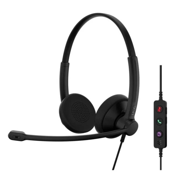 Epos Impact 100 UC USB Auricular Estereo con Microfono - Cancelacion de Ruido - Cable de 2m - USB-C, USB-A - Color Negro