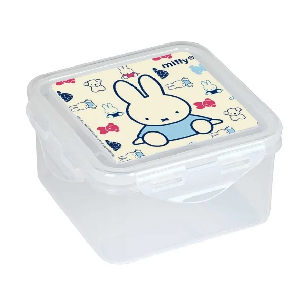 Safta Miffy Buddy Fiambrera de 1.27L - PVC sin BPA - Cierre Hermetico a Presion - 130x130x75mm - Color Transparente