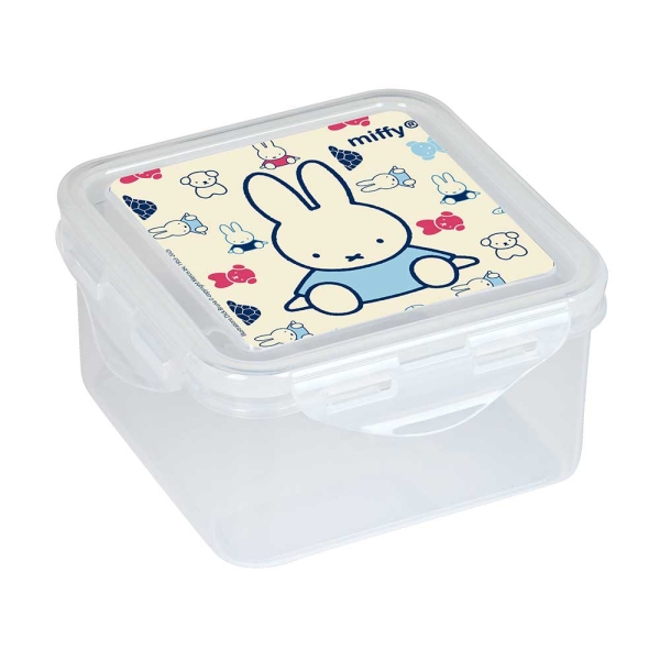 Safta Miffy Buddy Fiambrera de 1.27L - PVC sin BPA - Cierre Hermetico a Presion - 130x130x75mm - Color Transparente