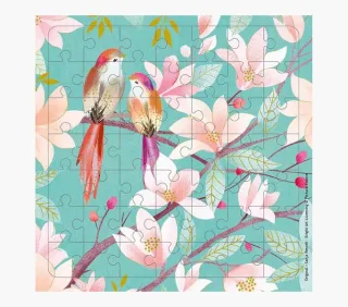 Pictura Tarjeta Puzzle - 15.5x15.5cm - Tematica de Pajaros - 49 Piezas - Incluye Tarjeta Plegada y Sobre Blanco - Certificacion FSC - Embolsada Individualmente