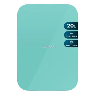 Cecotec Bolero MiniCooling 20L Bahamas Mint Mini Frigorifico Portatil - Capacidad 20L - 12V/220V - Temperatura Regulable - Enfria hasta 7ºC - Funcion Calentamiento hasta 65ºC - Color Menta