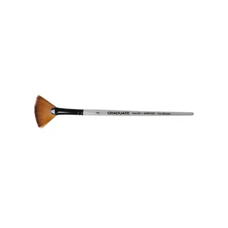 Daler Rowney Graduate Pincel Multitecnica - Pelo Sintetico - Mango Corto - Abanico Nº 4 · Pack de 3 uds.