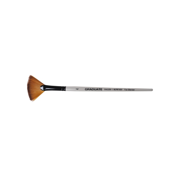 Daler Rowney Graduate Pincel Multitecnica - Pelo Sintetico - Mango Corto - Abanico Nº 4 · Pack de 3 uds.