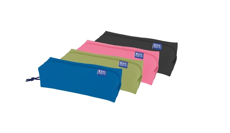 Oxford Kangoo Live and Go Estuche Cuadrado Grande - Goma Elastica para Cuadernos - 22x7x8cm - Colores Surtidos · Pack de 5 uds.