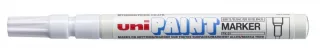 Uni-ball PX-21 Marcador de Pintura - Punta Acrilica de Bala 0.8-1.2mm - Cuerpo de Aluminio - Tinta Resistente a Luz y Agua - Color Blanco · Pack de 12 uds.