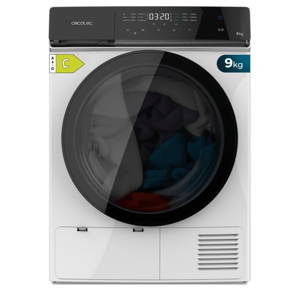 Cecotec Bolero DressCode Dry 9400 Inverter Secadora con Bomba de Calor de 9kg - 15 Programas - Tambor de Acero Inoxidable - Motor Inverter - Programable - Bloqueo de Seguridad - Color Blanco