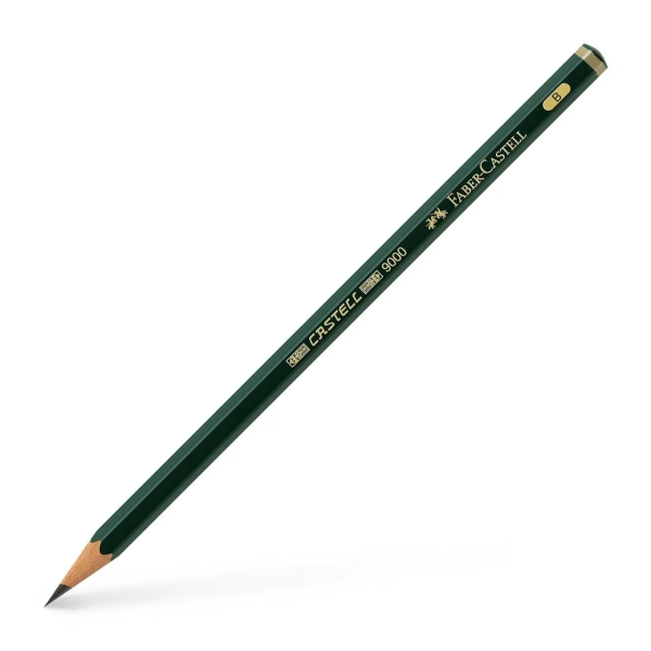 Faber-Castell Castell 9000 Lapiz de Grafito B - Mina Resistente a la Rotura - Ecologico · Pack de 12 uds.