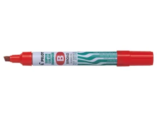Pilot Super Color Rotulador Permanente Multisuperficie - Punta Biselada de Fibra - Tinta Base Alcohol Libre de Xileno - Cuerpo Metalico - Color Rojo · Pack de 12 uds.