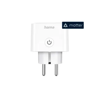 Hama Enchufe WLAN Inteligente - WiFi - IP20 - Compatible con Asistente de Voz - Monitor Energia - Control con App - 7.7x5.5x5.5cm - Color Blanco