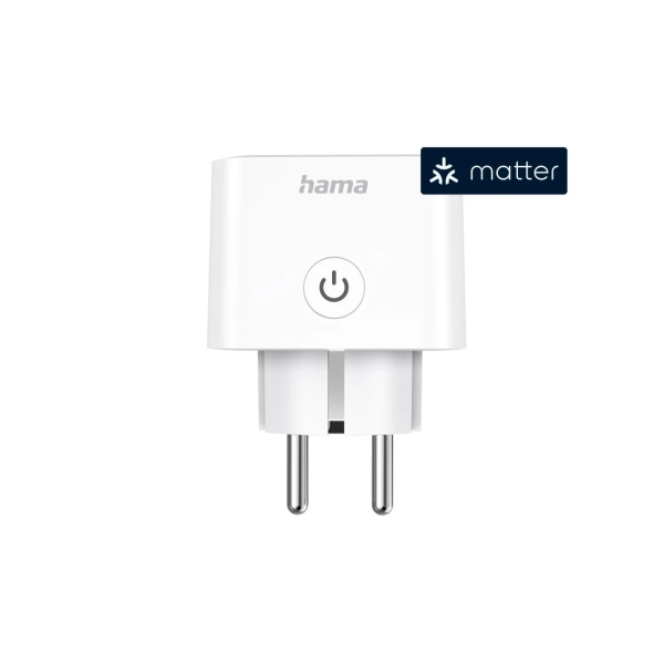 Hama Enchufe WLAN Inteligente - WiFi - IP20 - Compatible con Asistente de Voz - Monitor Energia - Control con App - 7.7x5.5x5.5cm - Color Blanco