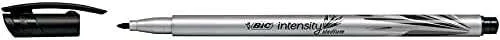 Bic Intensity Medium Rotulador de Punta Media de 0.8mm - Tinta con Base de Agua - Color Negro · Pack de 12 uds.