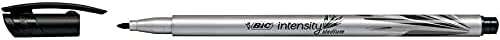 Bic Intensity Medium Rotulador de Punta Media de 0.8mm - Tinta con Base de Agua - Color Negro · Pack de 12 uds.