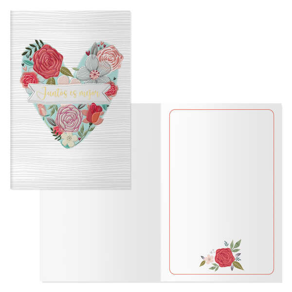 Dohe Pack de 6 Tarjetas de Felicitacion de San Valentin - 11.5x17cm - Impresas a Todo Color - Estampaciones con Pelicula de Color - Estampacion en Seco - Papel Offset Blanco de 300gr - Inclu