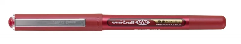 Uni-ball UB-150-38 Eye Ultra Micro Boligrafo de Tinta Liquida - Punta de Bola 0.38mm - Tinta Resistente al Agua y Luz - Sistema de Control de Tinta - Color Rojo · Pack de 12 uds.