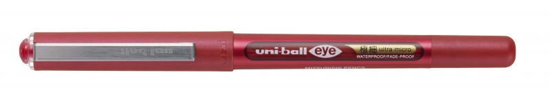 Uni-ball UB-150-38 Eye Ultra Micro Boligrafo de Tinta Liquida - Punta de Bola 0.38mm - Tinta Resistente al Agua y Luz - Sistema de Control de Tinta - Color Rojo · Pack de 12 uds.