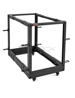 WP ROS-126X-B Bastidor Abierto de Suelo 12U - Estructura de Acero Macizo - Fondo Ajustable hasta 1023mm - Ancho 600mm - 600x1023x665mm - Color Negro
