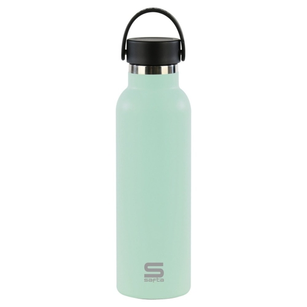Safta Botella Termo de 600ml - Acero Inoxidable - Asa Superior - Color Menta