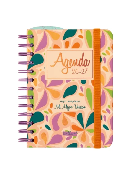 Finocam Talkual Agenda Escolar 26/27 - 1 Dia por Pagina - Formato 8º - 120x169mm - Tapa Dura - Papel de 80g/m2 - Espiral Metalica - Multicolor