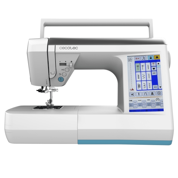Cecotec BelleCouture 36000 Control Maquina de Coser Profesional - 360 Puntadas - Pantalla Tactil de 7" - Control sin Pedal - Enhebrado Automatico - Luz LED - Cortador Automatico - Color Blan