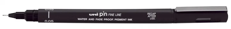 Uni-ball PIN005 Rotulador Calibrado - Punta Poliacetal 0.05mm - Tinta Pigmentada Resistente al Agua y Luz - Color Negro · Pack de 12 uds.