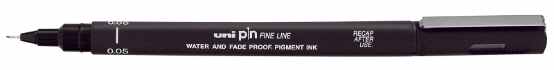 Uni-ball PIN005 Rotulador Calibrado - Punta Poliacetal 0.05mm - Tinta Pigmentada Resistente al Agua y Luz - Color Negro · Pack de 12 uds.