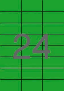 Apli Etiquetas Verdes Permanentes 70.0 x 37.0mm 20 Hojas