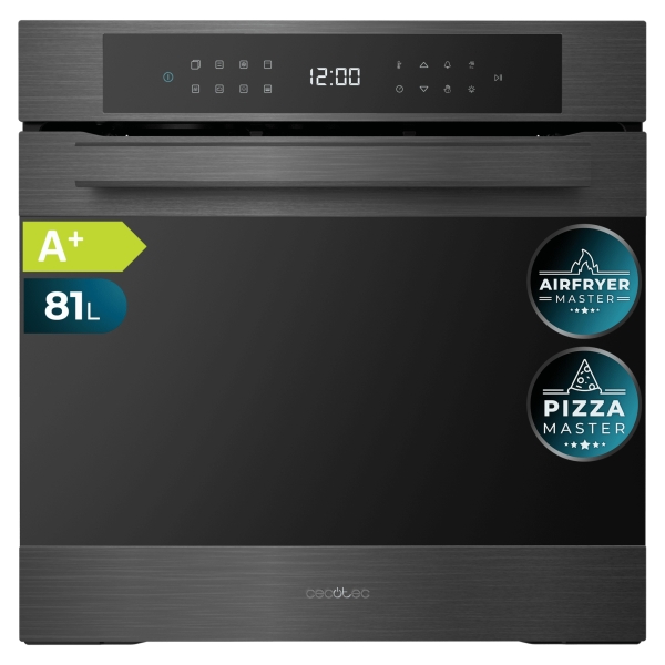 Cecotec Bolero Hexa P506000 Matt Connected A+ Horno Pirolitico Integrable de 35cm - Capacidad 81L - Guias Telescopicas - 11 Funciones - Color Gris Oscuro