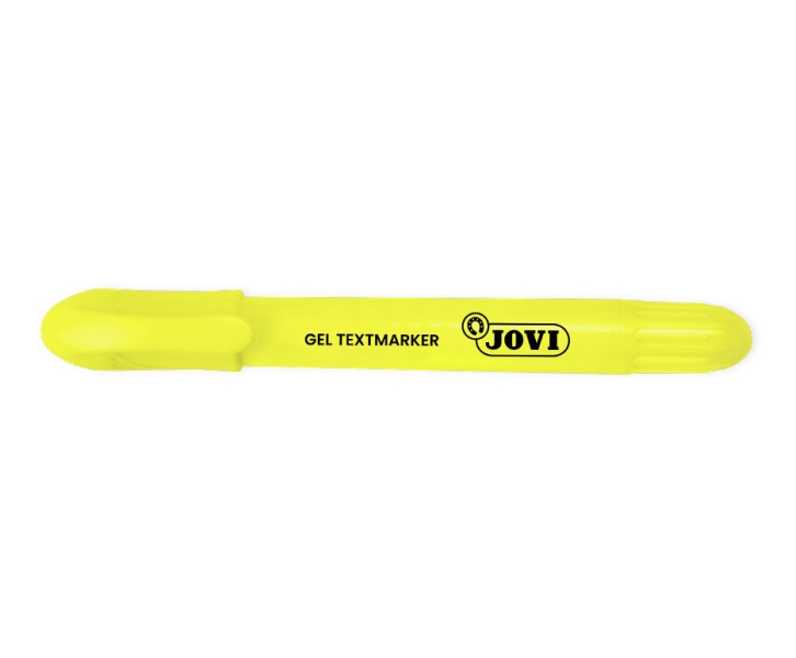 Jovi Gel Textmarker Marcador de Texto Fluorescente - Gel en Seco - No Necesitan Punta - No Traspasan - Secado Rapido - Aptos para Luz Negra - Color Amarillo · Pack de 12 uds.