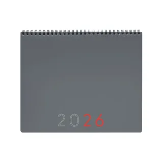 Finocam Agenda Planificador Internacional - Anual 2026 - Espacio para Escribir - 250x13x200mm - Mes Vista - Color Gris