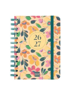 Finocam Cosmo Cart Agenda Escolar 26/27 en Catalan - Semana Vista Horizontal - Formato 8º - 120x169mm - Tapas de Carton Forrado - Papel de 80g/m2 - Espiral - Esquinas Microperforadas - Multi