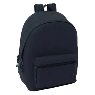 Safta Basic Mochila para Portatiles hasta 15.6" - Bolsillo para Tablet hasta 11" - Antirrobo - Asa de Mano - Conector USB - Cremallera - Doble Tirador - Acolchada - 31x44x18cm - Color Azul O