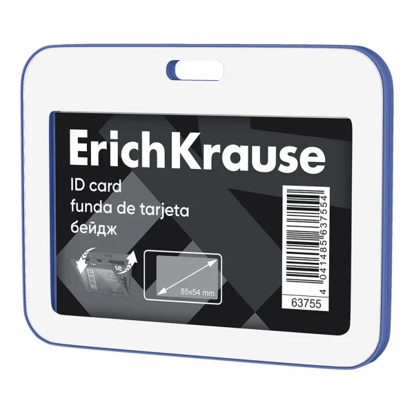 ErichKrause booklet Funda para Tarjeta - Orientacion Horizontal - Polipropileno - Formato 54x85mm - Color Azul/Blanco