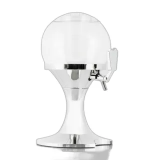 Innovagoods Ball Dispensador Refrigerante para Bebidas - Capacidad 3.5L - Compartimento para Hielo - Facil Limpieza - Deposito Transparente - Libre de BPA - 24x42cm - Color Cromado