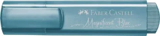 Faber-Castell Textliner 46 Metallic Marcador Fluorescente - Punta Biselada - Trazo entre 1mm y 5mm - Tinta con Base de Agua - Color Azul Metalico · Pack de 10 uds.