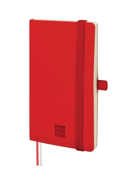 Finocam Nexo Cuaderno de Tapa Blanda - 72 Hojas - 90x150mm - Papel Crema de 80g/m2 - Bolsillo Interior - Cierre con Goma - Portaboligrafo - Hojas Microperforadas - Color Rojo