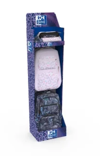 Oxford Dream Tech Expositor con 4 Mochilas y 6 Estuches - Colores Surtidos