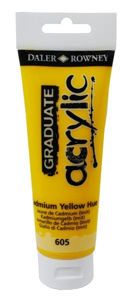 Daler Rowney Graduate Pintura Acrilica - Tubo de Plastico - 120ml - Color Amarillo de Cadmio