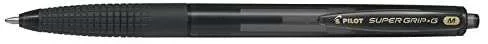 Pilot Boligrafo de Bola Retractil SuperGrip G - Punta Redonda 1.0mm - Trazo 0.4mm - Tinta de Aceite - Grip Ergonomico - Color Negro · Pack de 12 uds.