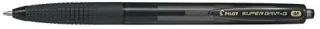 Pilot Boligrafo de Bola Retractil SuperGrip G - Punta Redonda 1.0mm - Trazo 0.4mm - Tinta de Aceite - Grip Ergonomico - Color Negro · Pack de 12 uds.