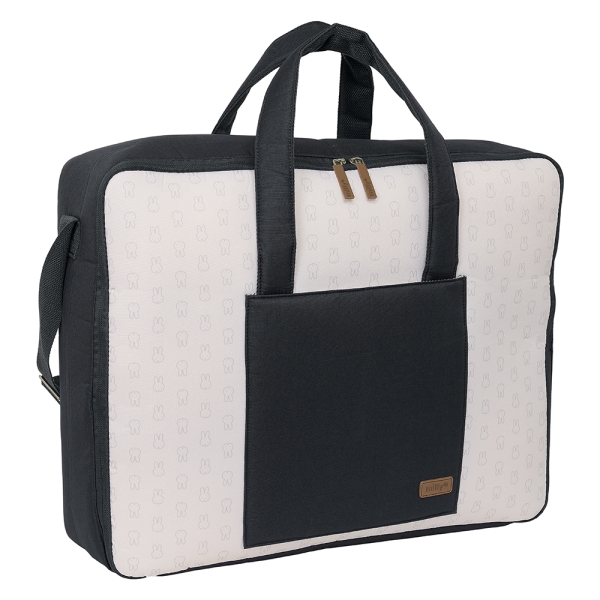 Safta Miffy Mum Moon Maleta de Bebe de 28L - Cremallera Doble - Bolsillo Frontal - Bolsillos Internos - Interior Acolchado - Bandolera Ajustable - Asas de Mano - 500x140x400mm - Color Blanco