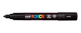 Posca PC-5M Marcador de Pintura - Punta de Bala 1.8-2.5mm - Tinta Base al Agua - Resistente a la Luz - Color Negro · Pack de 6 uds.