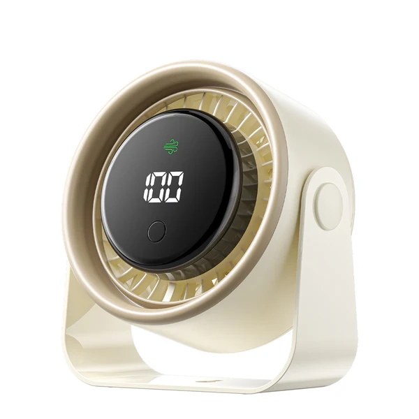 Vention PBJ Pro Ventilador de Sobremesa - Velocidad Maxima 2500RPM - Bateria de 4500mAh - Modo Noche - Pantalla - Conexion USB-C - Color Beige