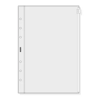 Finocam R571 Funda para Agendas Open - Cierre de Cremallera - Formato 500 - 129x2x182mm - PVC - Color Gris Claro